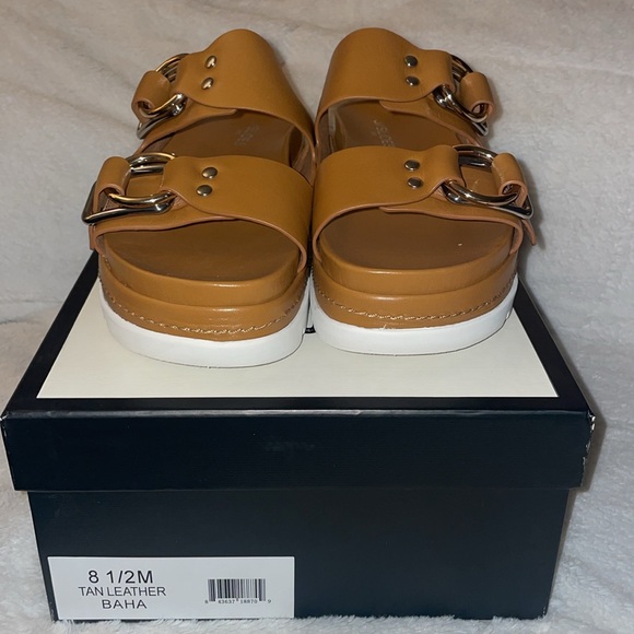 NWT J/SLIDES BAHA Tan Leather Sandal - Picture 5 of 14